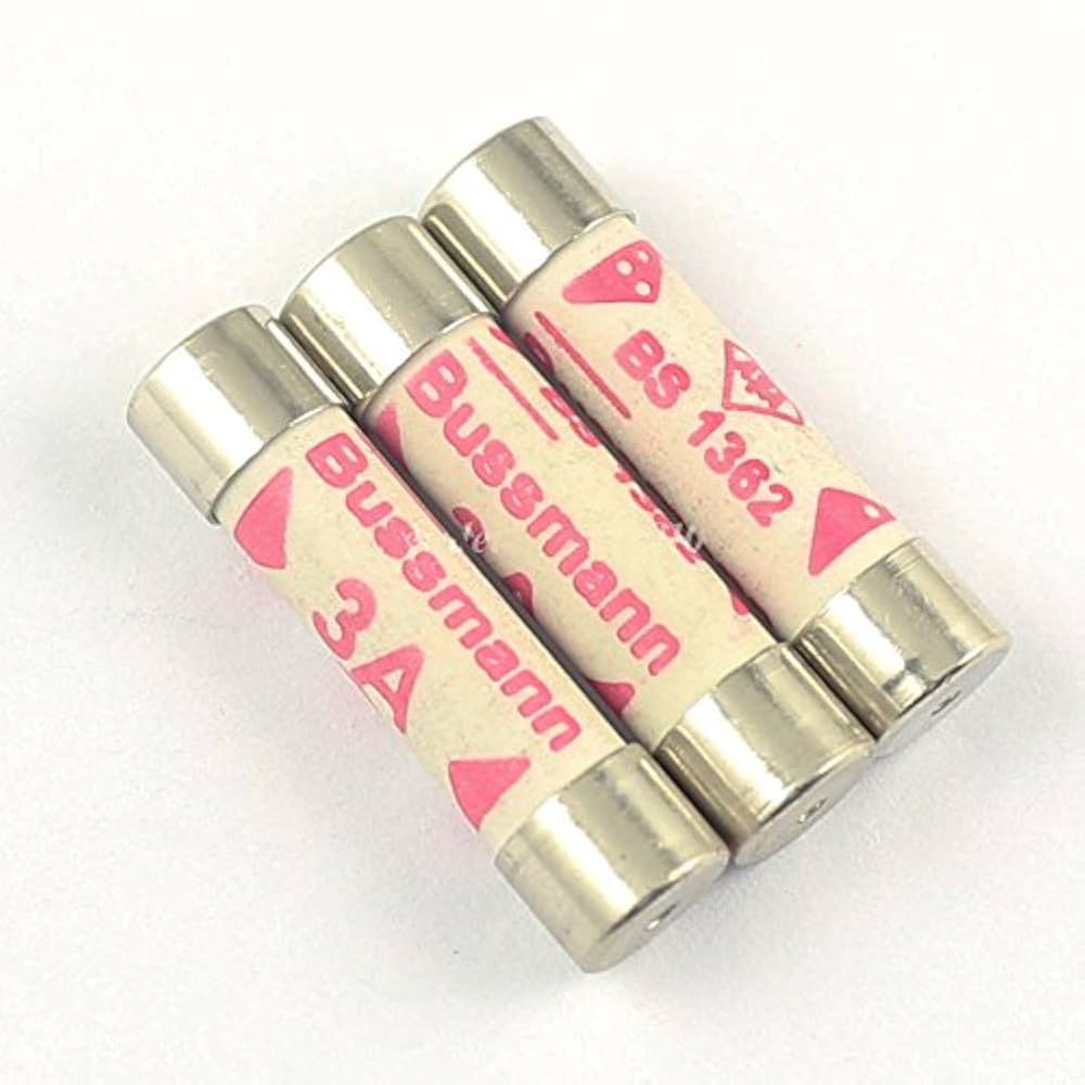 100Pcs Bussmann 250V 3A BS1362 Ceramic Fuse 6mm x 25mm RoHS